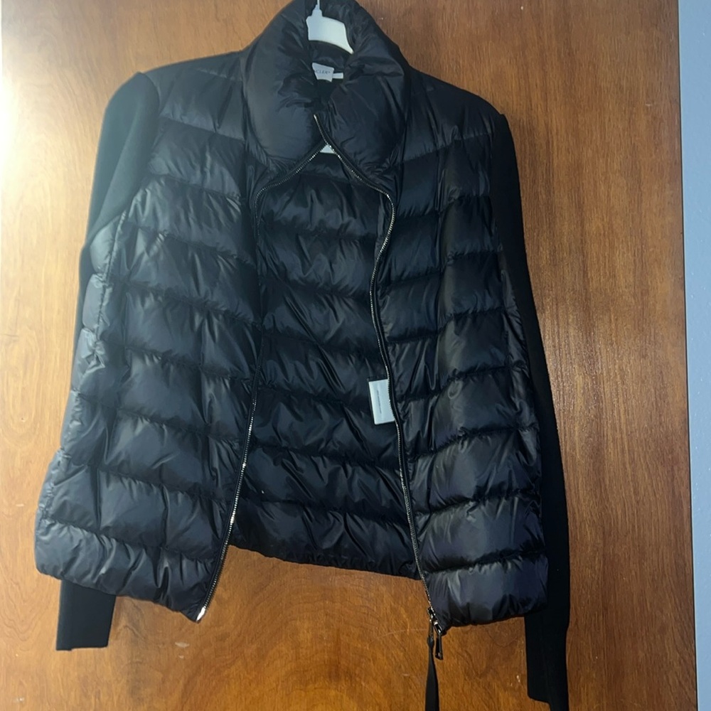 Moncler puffer jacket with sweater sleeves